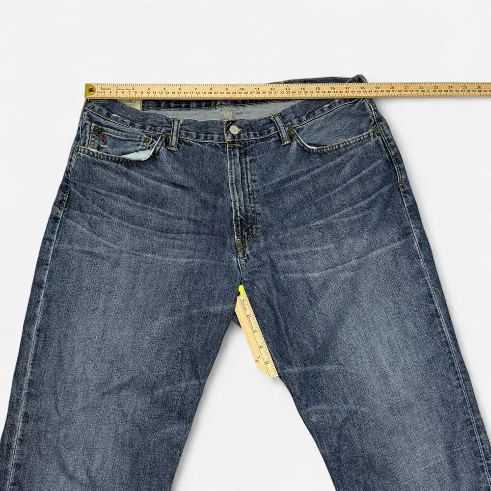 Vintage Polo Ralph Lauren Co. Blue Denim Jeans 38x34 Straight Leg Mens